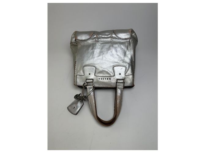 Céline Tote in pelle metallizzata vintage Celine Argento - vista 8