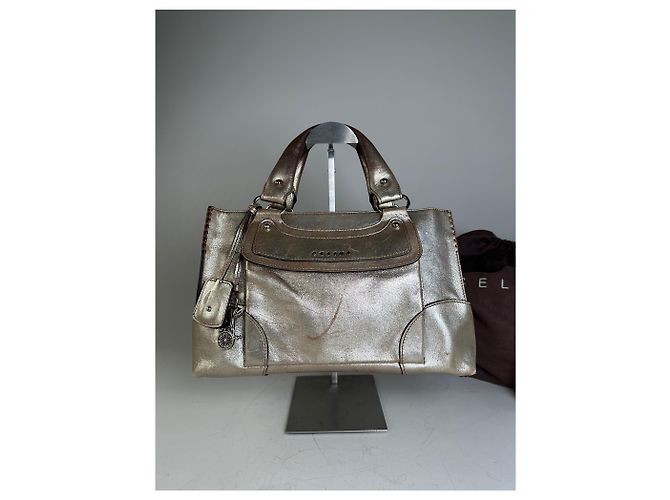 Céline Vintage Celine Ledersatchel Braun Silber - Ansicht 10