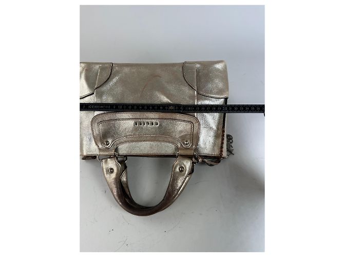 Céline Vintage Celine Ledersatchel Braun Silber - Ansicht 12