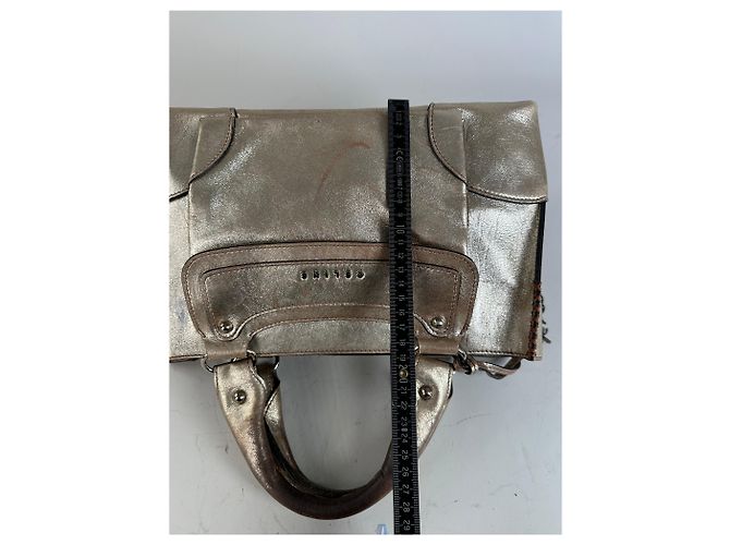 Céline Vintage Celine Ledersatchel Braun Silber - Ansicht 13