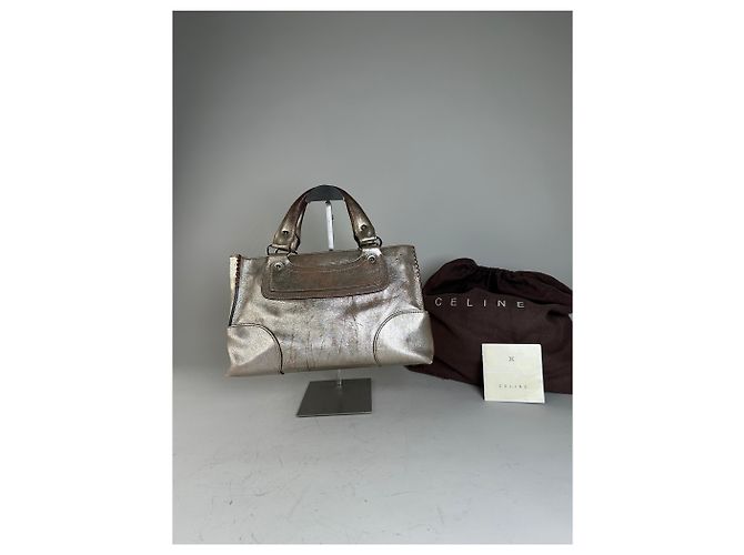 Céline Vintage Celine Ledersatchel Braun Silber - Ansicht 2