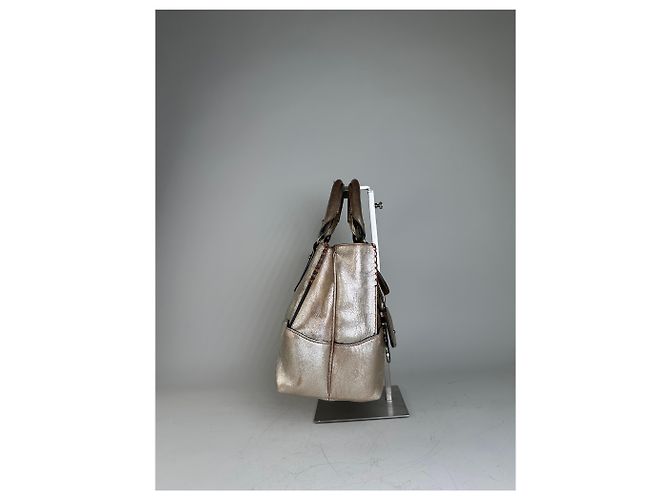 Céline Vintage Celine Ledersatchel Braun Silber - Ansicht 4