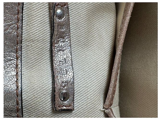 Céline Vintage Celine Ledersatchel Braun Silber - Ansicht 5