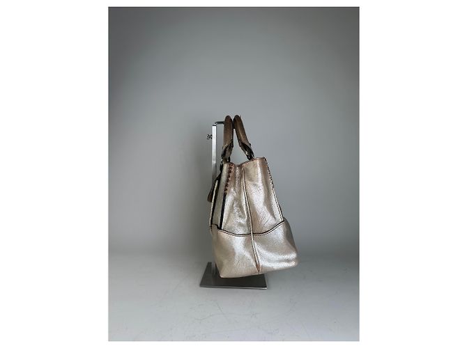 Céline Vintage Celine Ledersatchel Braun Silber - Ansicht 6