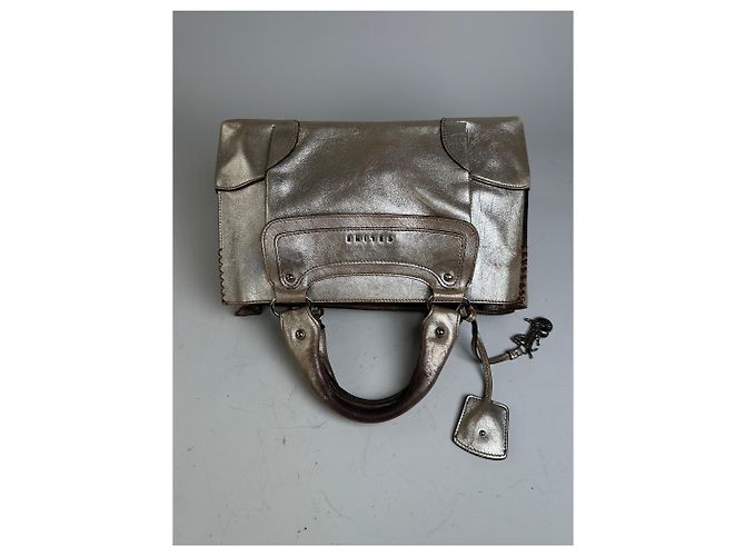 Céline Vintage Celine Ledersatchel Braun Silber - Ansicht 7