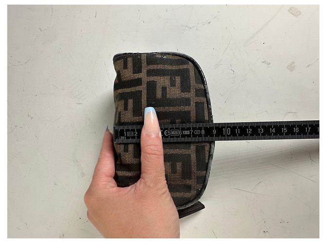 Beauty case Vintage Fendi FF Monogram Canvas Marrone Nero - vista 10