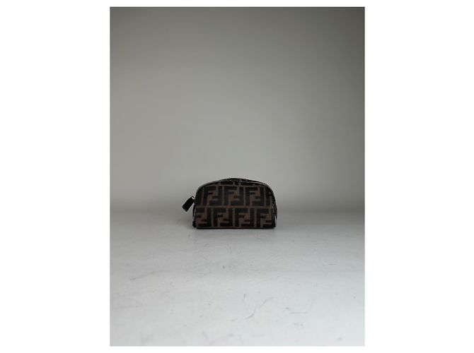 Beauty case Vintage Fendi FF Monogram Canvas Marrone Nero - vista 11