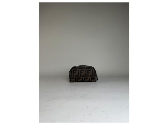 Beauty case Vintage Fendi FF Monogram Canvas Marrone Nero - vista 12