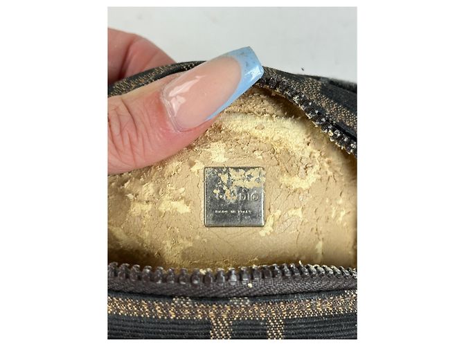 Beauty case Vintage Fendi FF Monogram Canvas Marrone Nero - vista 5