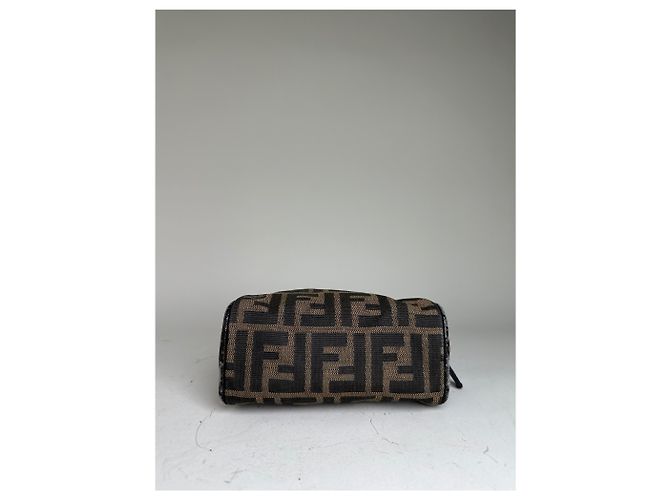 Beauty case Vintage Fendi FF Monogram Canvas Marrone Nero - vista 7