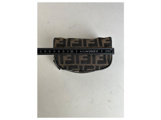 Beauty case Vintage Fendi FF Monogram Canvas Marrone Nero - vista 9