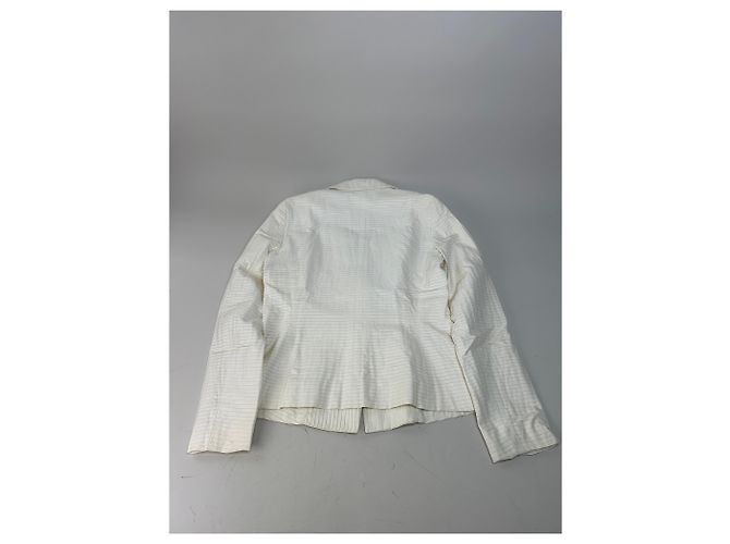 Céline Blazer Vintage Celine in Cotone e Seta Crema M Beige - vista 10