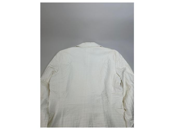 Céline Blazer Vintage Celine in Cotone e Seta Crema M Beige - vista 11