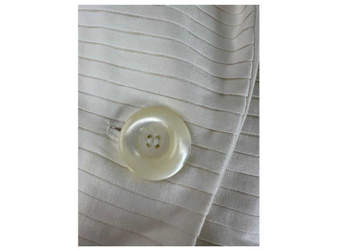 Céline Blazer Vintage Celine in Cotone e Seta Crema M Beige - vista 9