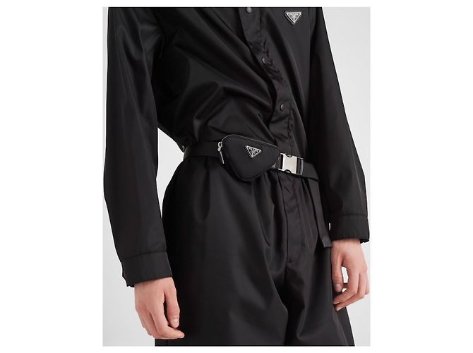 Prada Borsa cintura pouch Triangle in Re-Nylon Nero - vista 2