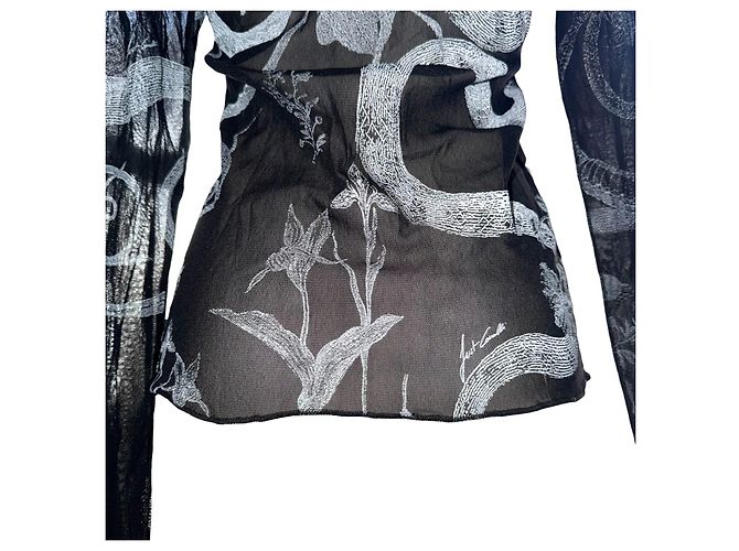 Just Cavalli X Roberto Cavalli Top de malla estampado tatuaje Negro - vista 3