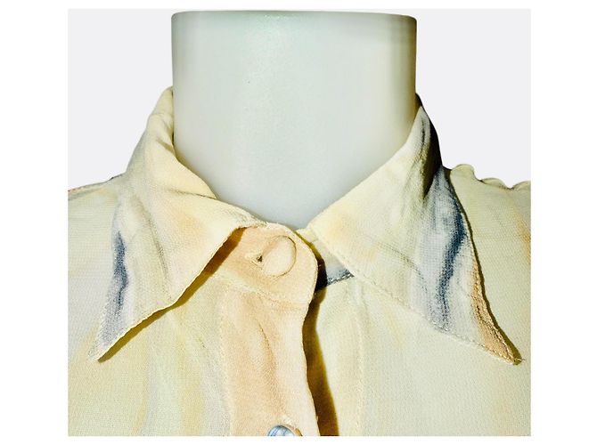 Camisa Giorgio Armani Estampado Acuarela Viscosa Blanco - vista 4
