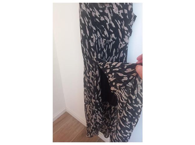 Morganne Bello Morgan Maxikleid mit Animalprint Schwarz Beige - Ansicht 2