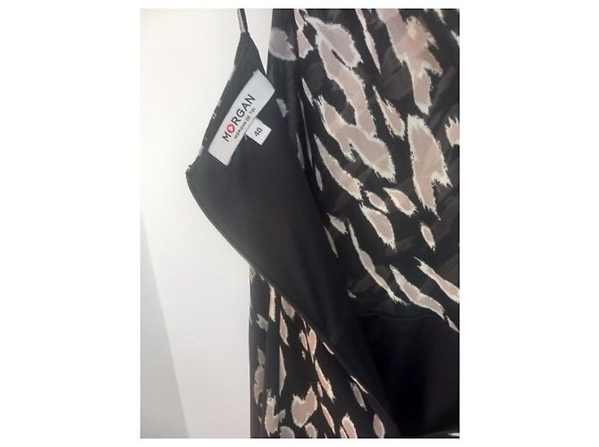 Morganne Bello Morgan Maxikleid mit Animalprint Schwarz Beige - Ansicht 3