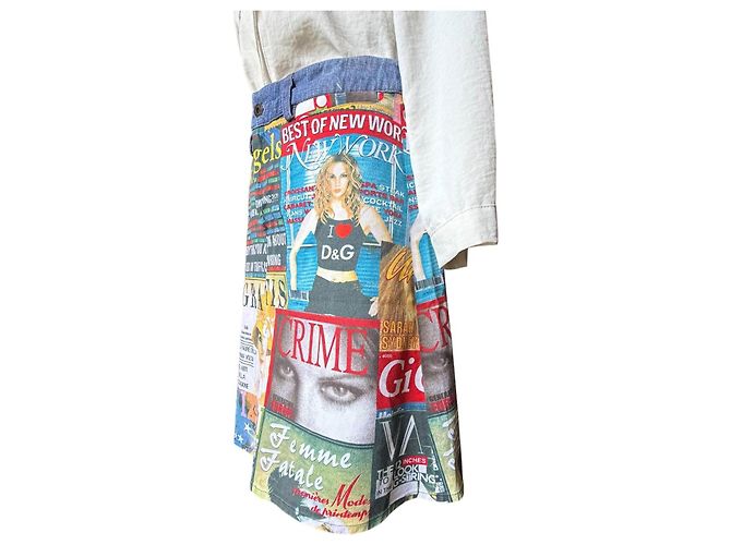Minifalda vaquera Dolce & Gabbana estampado Trashy Magazine Multicolor Azul claro - vista 5