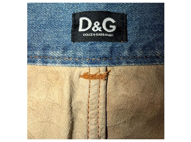 Dolce & Gabbana Python-Print Denim Shorts Braun Blau - Ansicht 7