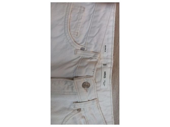 Mango Jeans Bianchi Vita Alta Bianco - vista 2