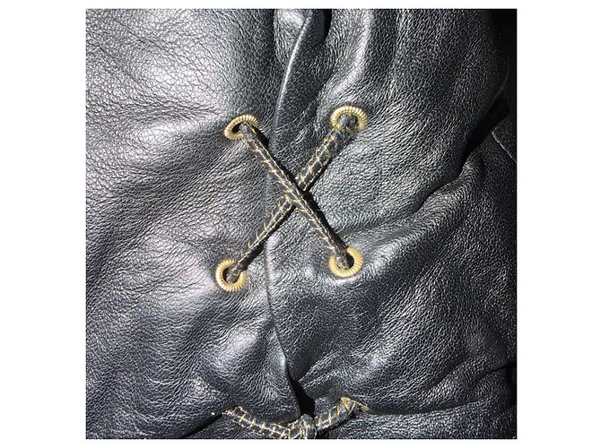 Gianni Versace Versace Versus Lederjacke mit Pelzkragen Schwarz - Ansicht 12