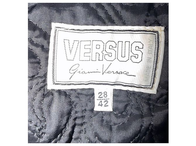 Gianni Versace Versace Versus Lederjacke mit Pelzkragen Schwarz - Ansicht 6