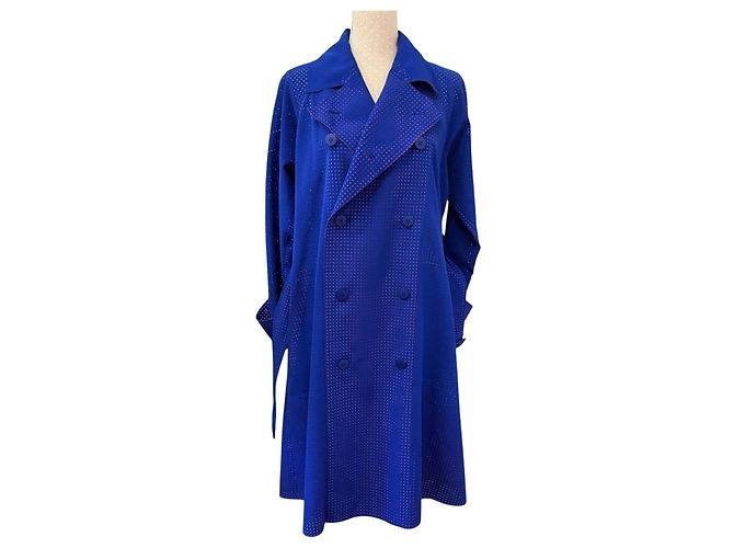 Issey Miyake Gabardina con corte láser Roja Azul - vista 3