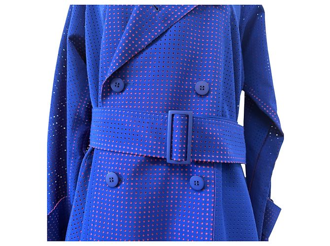Issey Miyake Gabardina con corte láser Roja Azul - vista 6