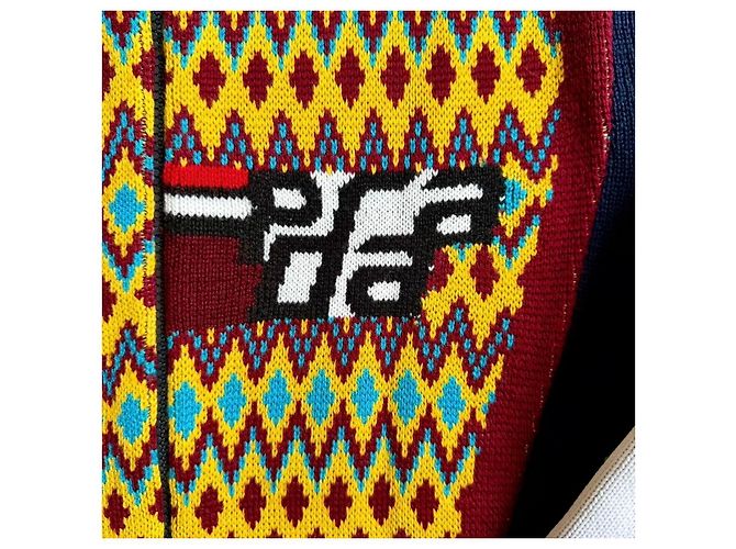Jacquard Prada Wollstrickjacke Limited Edition 2021 Weiß Blau Mehrfarben - Ansicht 4