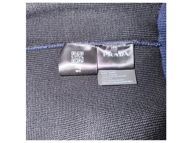 Jacquard Prada Wollstrickjacke Limited Edition 2021 Weiß Blau Mehrfarben - Ansicht 7