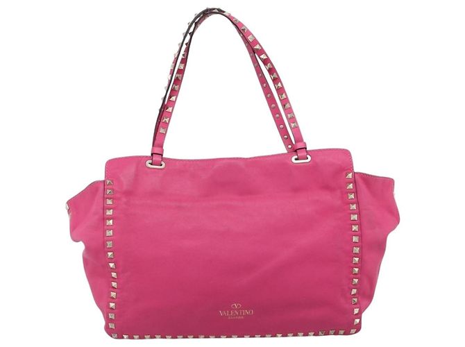 Tote Valentino Garavani Rockstud in pelle texturizzata Medium Rosa - vista 2