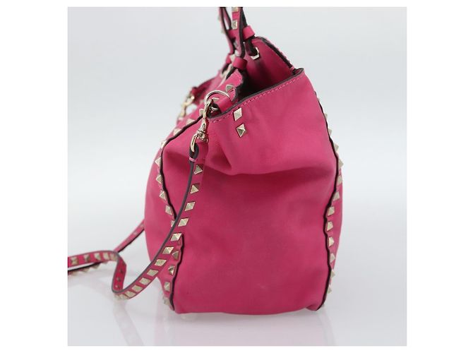 Tote Valentino Garavani Rockstud in pelle texturizzata Medium Rosa - vista 4
