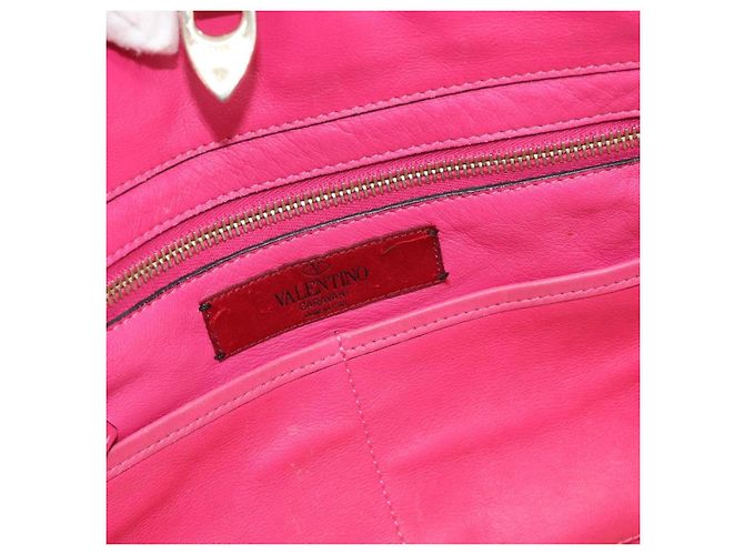 Tote Valentino Garavani Rockstud in pelle texturizzata Medium Rosa - vista 7