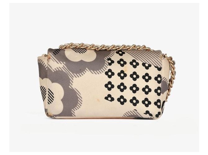 Chanel Borsa Flap Stampa Floreale Bianco Beige Grigio - vista 4
