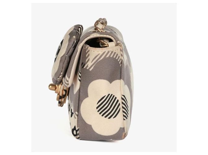 Chanel Borsa Flap Stampa Floreale Bianco Beige Grigio - vista 5