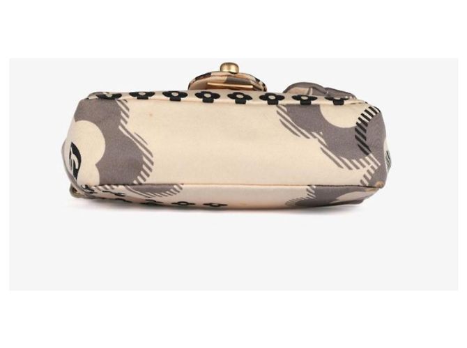 Chanel Borsa Flap Stampa Floreale Bianco Beige Grigio - vista 7