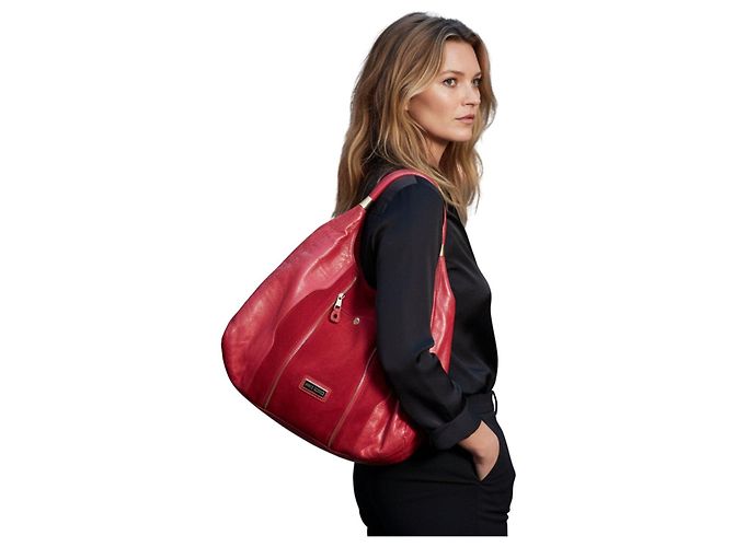 Jimmy Choo Borsa Hobo in pelle e scamosciato rosso - vista 10