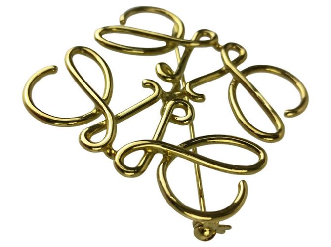 Spilla Anagram in metallo dorato Loewe D'oro - vista 2