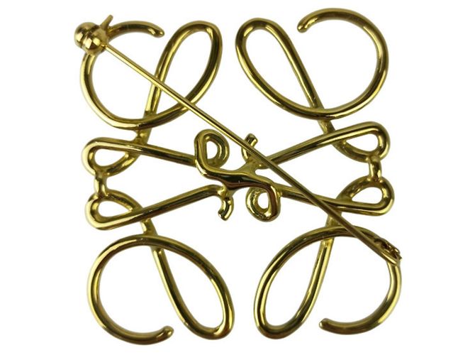 Spilla Anagram in metallo dorato Loewe D'oro - vista 3