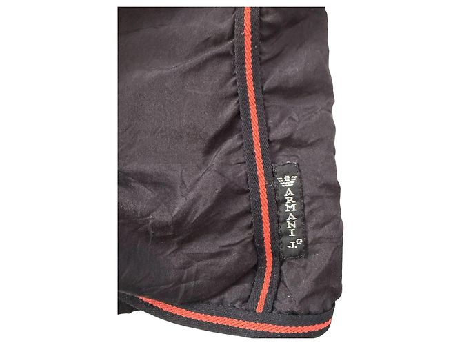 Chaqueta corta de seda Armani Jeans con ribete rojo Negro - vista 5