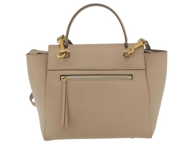Céline Cinto Celine em couro de bezerro Medium Bege - vista 2