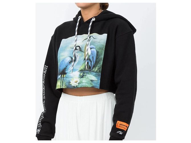 Heron Preston Sudadera corta con capucha Negro - vista 3