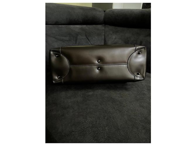 Christian Dior Borsa Tote in Pelle Marrone Scuro - vista 3
