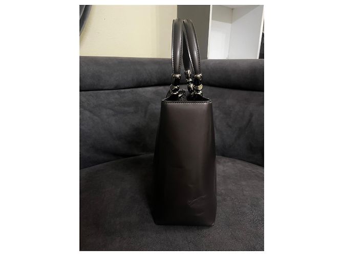 Christian Dior Borsa Tote in Pelle Marrone Scuro - vista 4