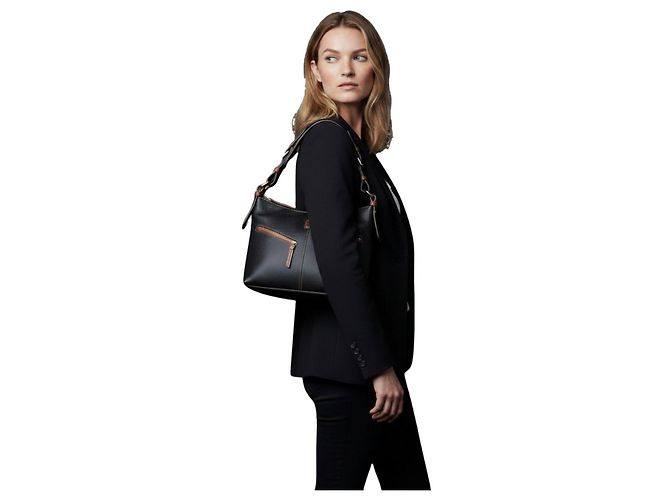 Dooney & Bourke Borsa a tracolla in pelle martellata nera Nero - vista 2