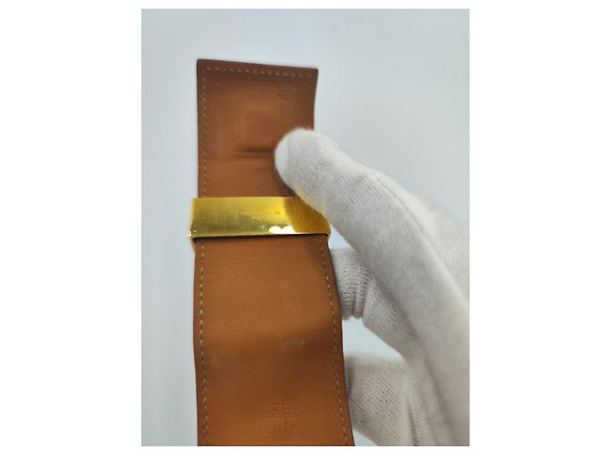 Hermès Collier de Chien bracciale coccodrillo rosa e oro D'oro - vista 11