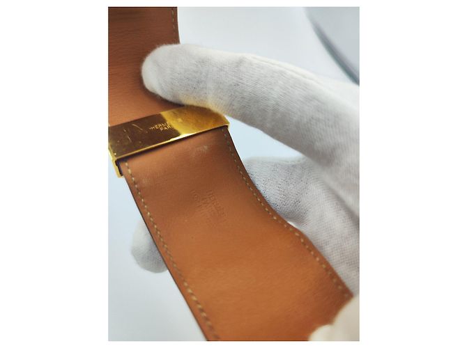 Hermès Collier de Chien bracciale coccodrillo rosa e oro D'oro - vista 9