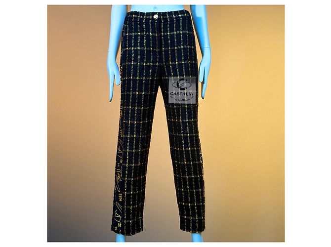 Chanel Completo Giacca Bomber e Pantaloni Tweed Lesage Nero D'oro - vista 7
